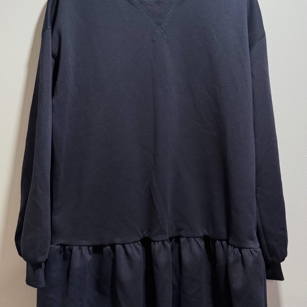 Elegant Navy Blue Long Sleeve Dress